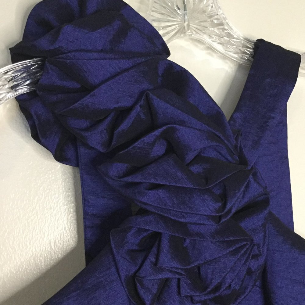 Cache Deep Midnight Blue Ruffle Cocktail Dress - Picture 9 of 9